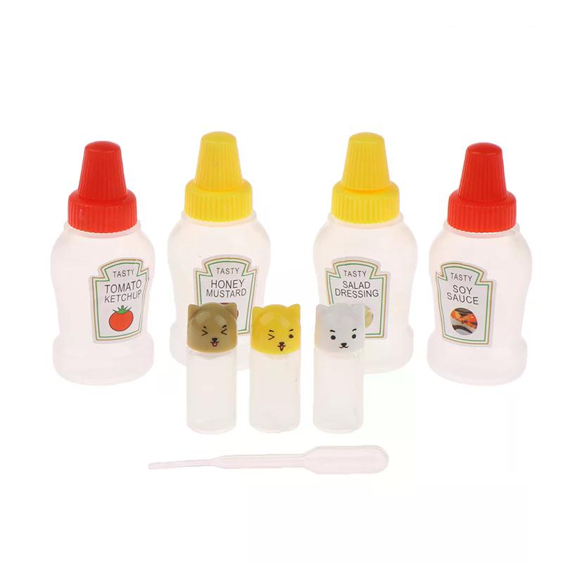 1/2/3pcs Mini Portable Small Sauce Container Tomato Gravy Boat Salad Dressing Oil Spray Bottle Ketchup Honey Mustard