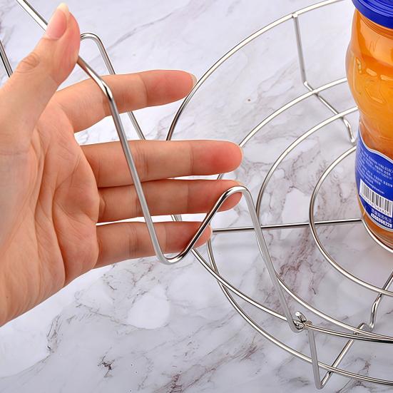Fruit Jar Holder 3-in-1 Stainless Steel Canning Rack with Foldable Handles, Anti-Scald Home Food Preservation Lifter, Rust?Proof Pot Rack,