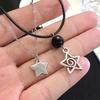 Metal Style Silver Color Five-Pointed Star Vortex Necklace for Women Simple Star Lariat Necklaces Clavicle Chain Charm Jewelry