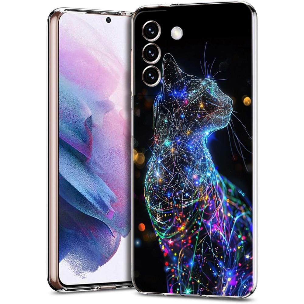 Transparent Phone Case Cover for Samsung Galaxy S25 S24 S23 S22 S20 S21 FE Ultra S24 S23 S10 S10E Plus 5G Proud Cat Pattern Bags