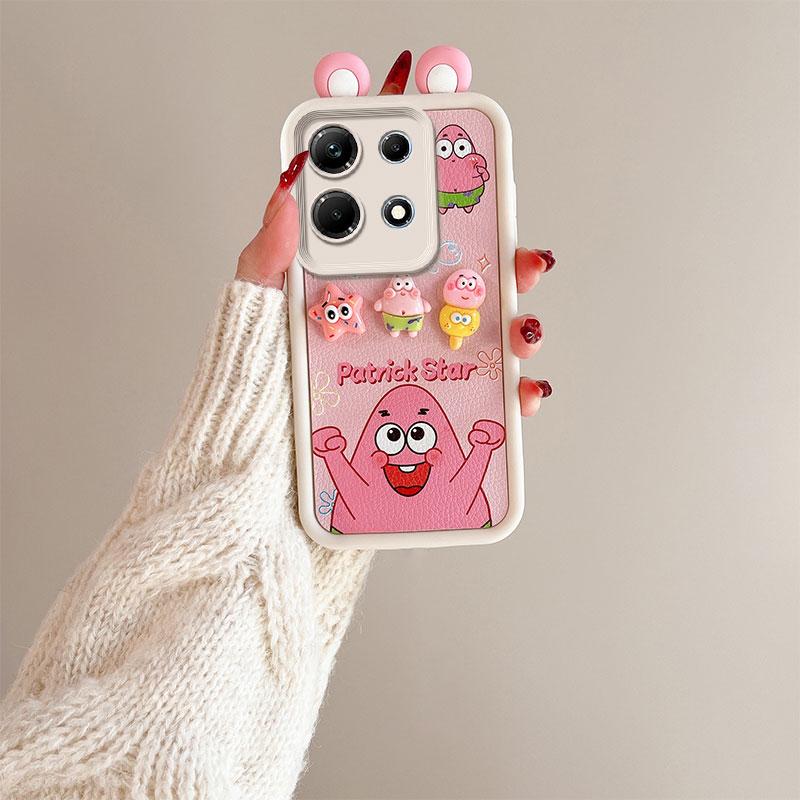 KEYSION Cute Ear 3D Cartoon Case for Infinix Note 30 with Bracelet Soft Silicone Shockproof Phone Cover for Infinix Note 30 5G