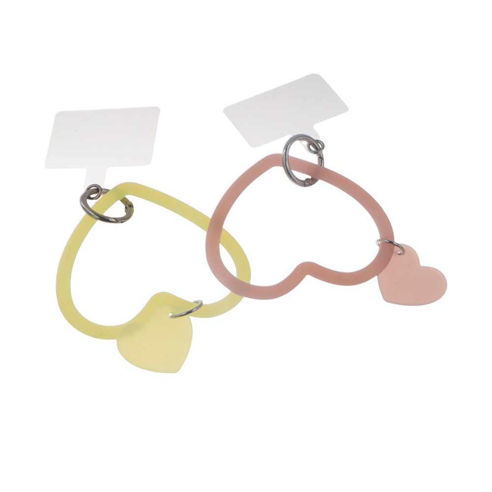 Lanyard Strap Phone Case Patch Bracelet Key Chain Love Heart Pendant Mobile Phone Case Bracelet