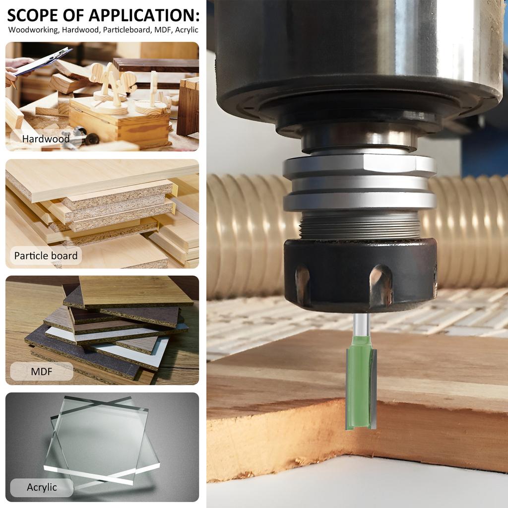 3-12mm Flush Trim Router Bit 2Flute Clean Straight Bit Woodworking MIlling Cutter Ball Nose End Mill Round TType Slotting Cutter