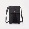 Straw Beach Bag Women Holiday Mobile Phe Shouder Bag Summer Tassel Mini Crossbody Bag for Lady Gril Travel Bohemian Style Sac