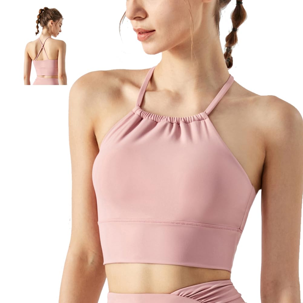 

MORGEN SKY Sports Fitness High No Back Cross with WX292 Cherry Blossom Bra, Wear, Support, Sway, Support, Antibacterial, Wireless, Back, Cups,