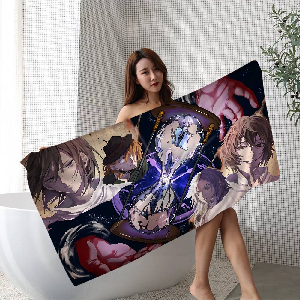 Anime Bungo Stray Dogs Popular Microfiber Printed Beach Towel Mountain Climbing Yoga Beach Swimming Running Absorbent Soft