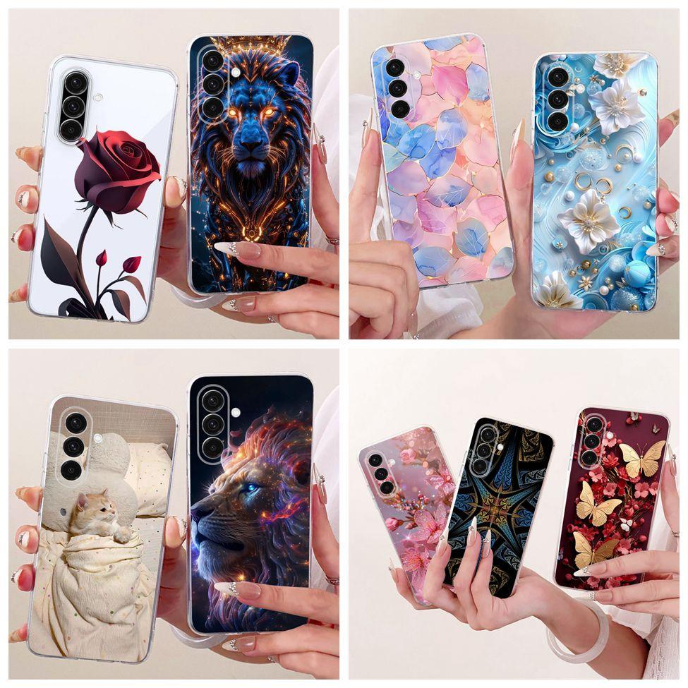 Clear For Samsung A26 SM-A266E SM-A266B Case For Samsung Galaxy A26 Cover Luxury Fashion Flowers Cute Kawaii Painted