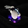 925 Sterling Silver Purple Sapphire 27.15 Ct Natural Oval Pendant CERTIFIED Gems