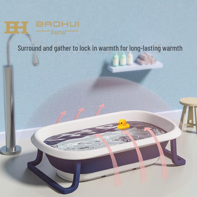 Foldable Newborn Baby Bath Tub: Convertible for Sitting or Lying Down at Home