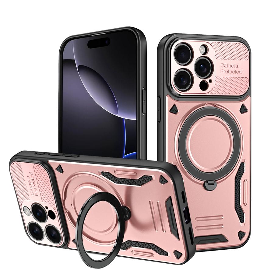 Solid Armor Shockproof Magnetic Case For Apple iPhone 11 12 13 14 15 16 17 Pro Max Plus Air Car Holder Ring Stent Phone Cover