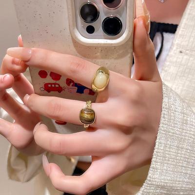 Elegant French Amber Ring – Versatile Luxury for Women and Students