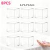 8pcs Transparent Acrylic Box Set with Lid Dustproof Lidded Square Plastic Storage Container Versatile Home Organization Supplies