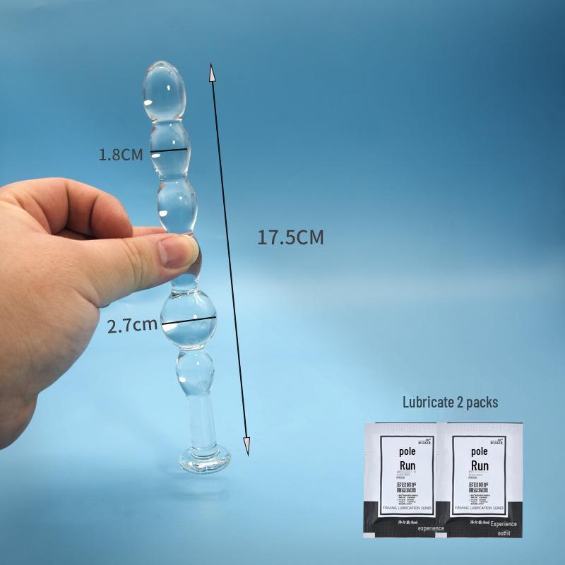 Crystal Glass Anal Toy with G-Spot Stimulation & Beads – Unisex Pleasure