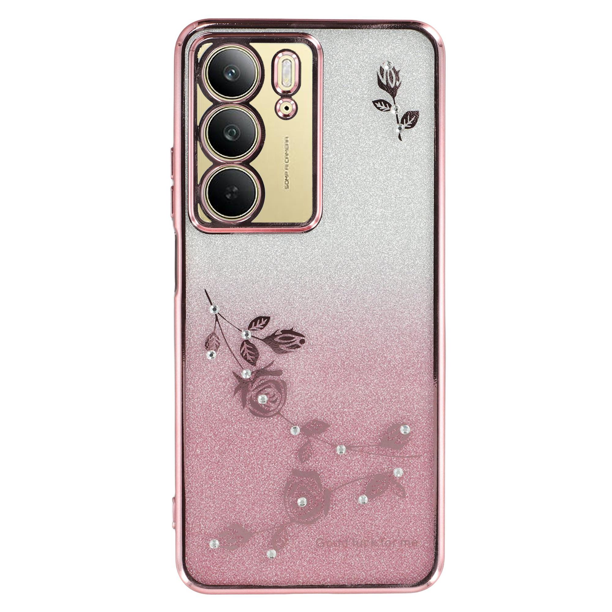 

KADEM For Realme C75 4G Case Flower TPU Flexible Gradient Phone Cover Rose Gold