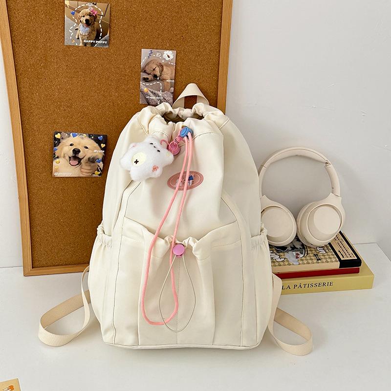 

Нишевый рюкзак Ins свежий однотонный милый женский студенческий большой вместимости кампус класс рюкзак простой повседневный мешок single pack