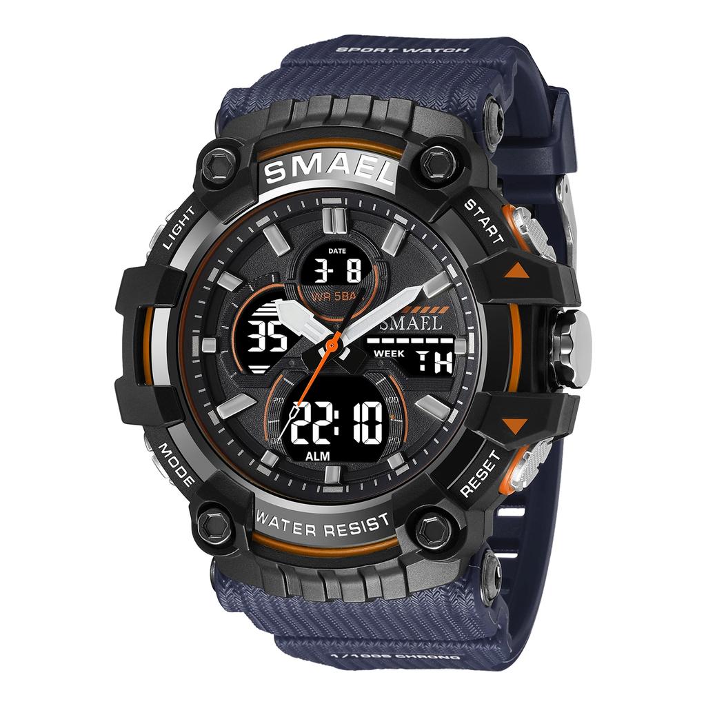 SMAEL Glow Men's Watch 8079 Tactical Watch Male Student Sports Dual Display Digital Waterproof