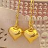 2024 Trend Hollow Heart Brass Gold Earrings: Elegant, Light Luxury Design for Autumn/Winter