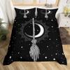 Death Moth Duvet Cover Set Skull Bedding Set Snake Mandala Moon Phase Comforter Cover Trippy Skeleton Quilt Cover Set Queen Size