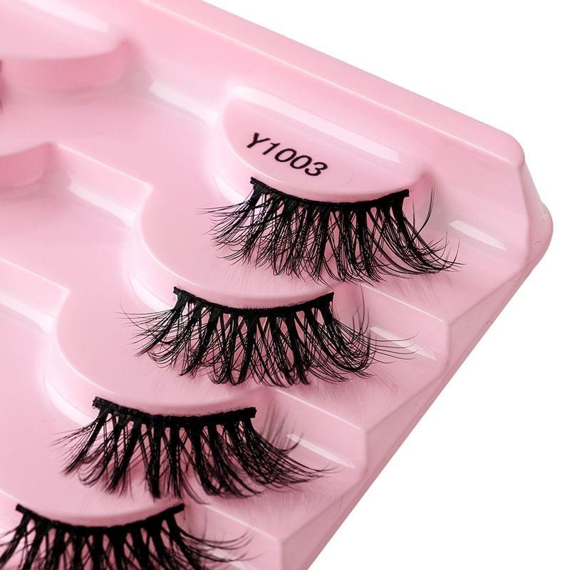 Lashie - Set of 10 Pairs: Volume Criscross Half False Eyelashes