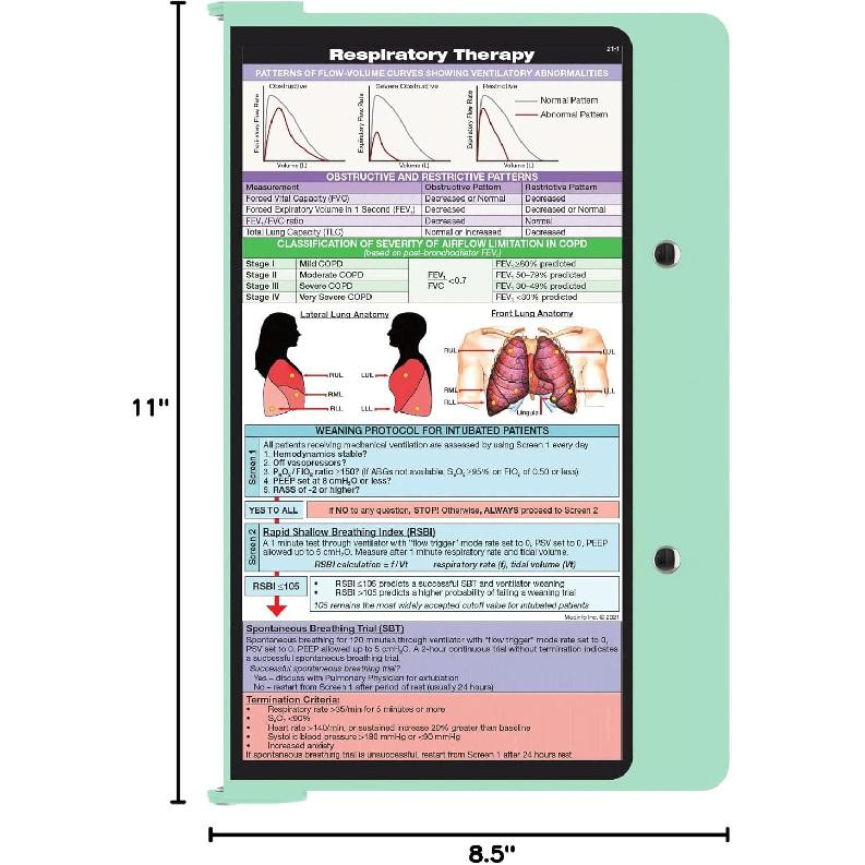 Whitecoat Clipboard® - Respiratory Edition (Mint, Bifold)