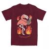 Vintage Flamme Feuer Flamingo T-Shirt für Herren Damen Lustiges Parodie T-Shirt Geschenkidee Kleidung