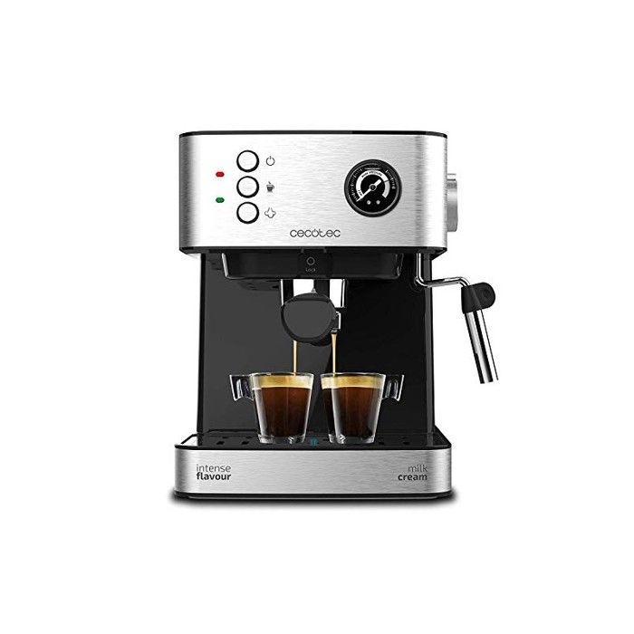 Machine à Café Espresso - Cecotec - Power Espresso 20 - 850W - 20 Bars - Acier Inoxydable