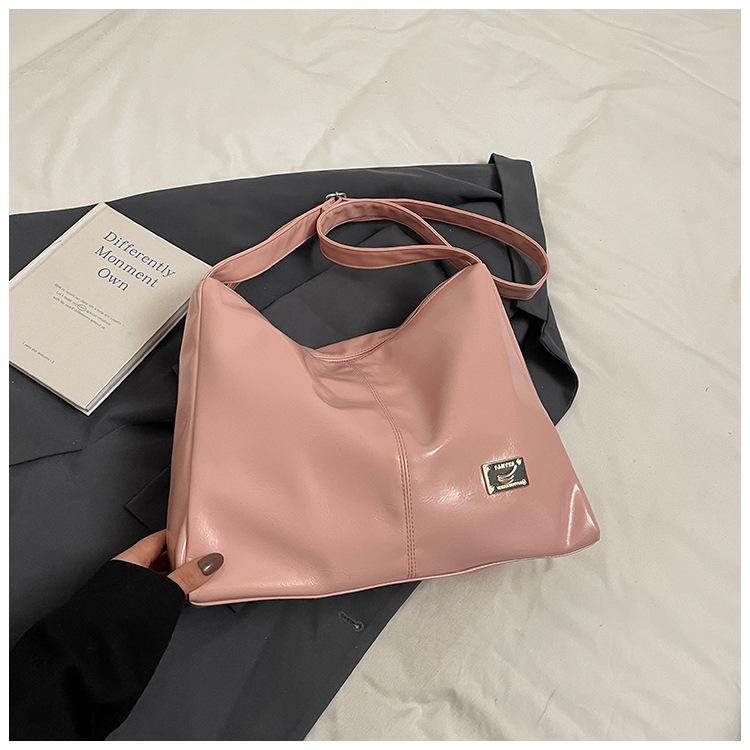 

Корейская нишевая сумка подмышку женская 2025 новая модная мода студенческий стиль сумка-тоут универсальная вместительная сумка на плечо розовый