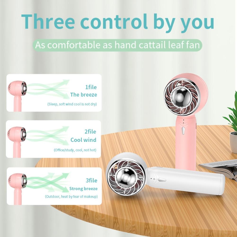 Handheld Fan Portable Rechargeable Mini Fan  Desk Table Fan with Base for Summer Indoor Outdoor Camping