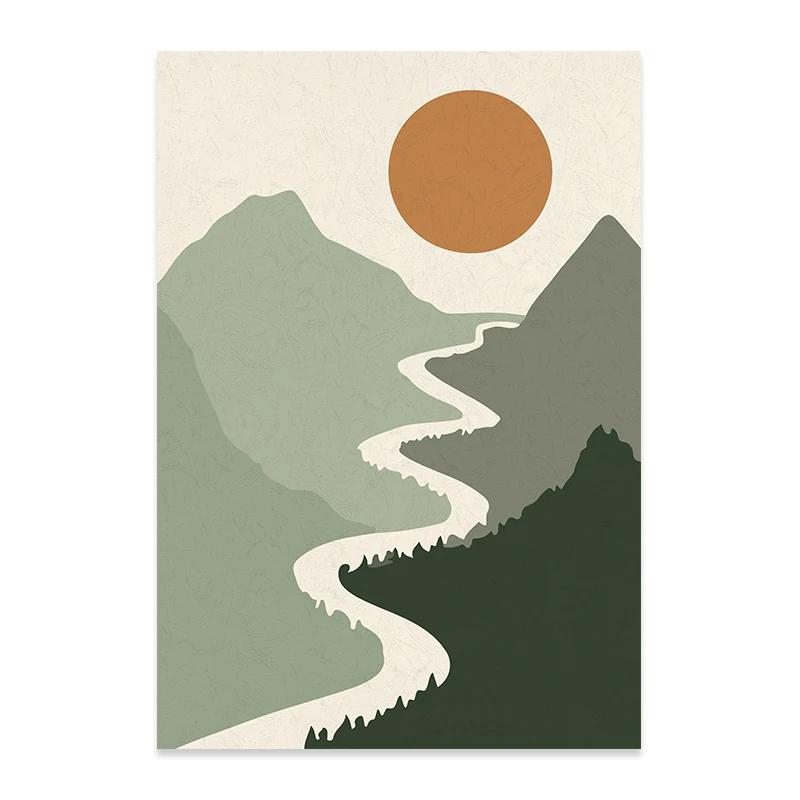 

Абстрактные линии пейзажа листья зеленые постеры холст живопись настенная живопись печать картинки для спальни гостиная интерьер домашний декор 60x80cm No Framed