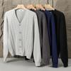 2025 Autumn/Winter Men's Casual Korean Style V-Neck Cardigan Sweater