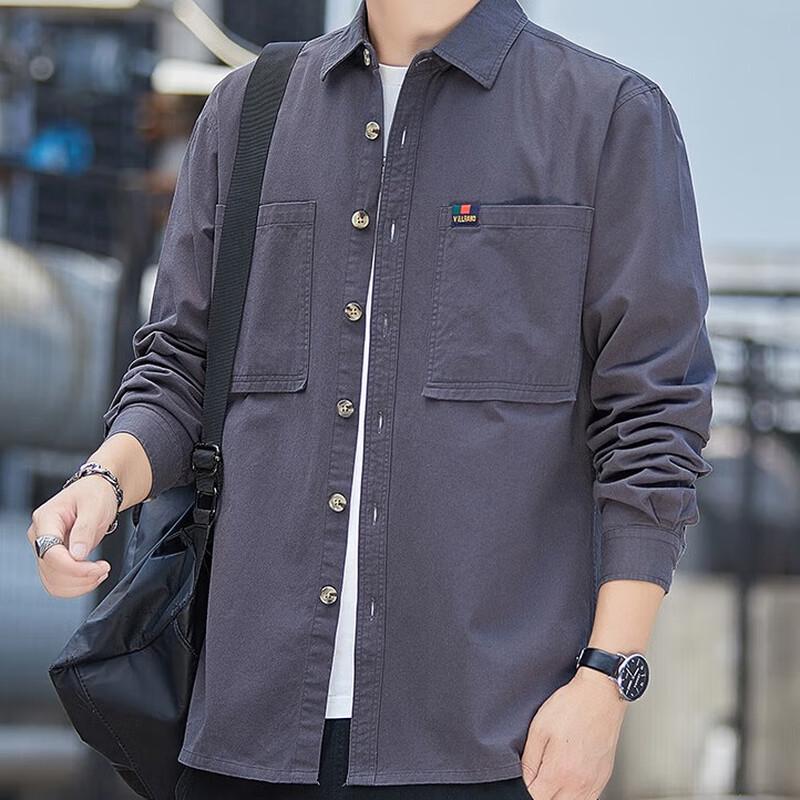 JEEP SPIRIT Men's Long Sleeve Lapel Shirt