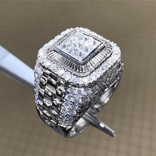 Hip-Hop Style Men's Diamond Street Dance Ring - European & American Trendy Jewelry