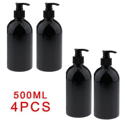 4 ks 500ml PET prázdné lahve s pumpičkou na mléko, dávkovač šamponu a mýdla, doplnitelné