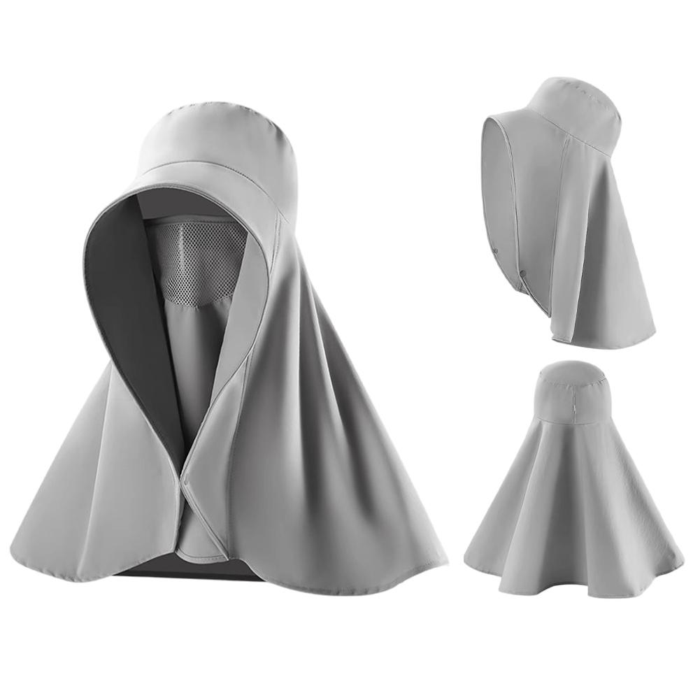 Round Top Large Brim Hat with Neck Flap Face Covering Mask Summer UV Protection Hat Lightweight Sun Visor Hat for Outdoor Travel