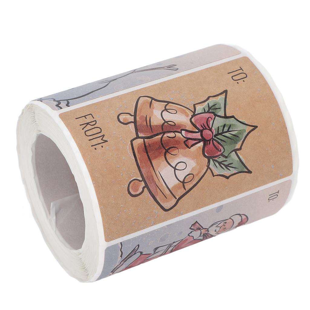 Christmas Sticker 6 Designs 250 Adhesive Xmas Decorative Labels for Cards Gift Envelopes Boxes