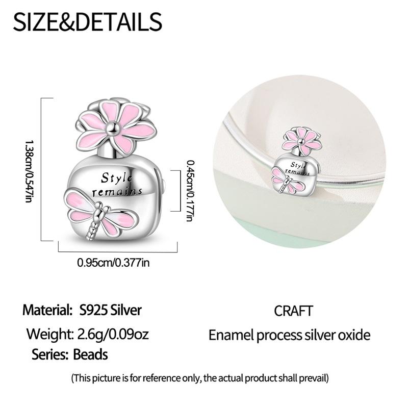 925 Silver Pink Color Cat's Paw Rabbit Elephant Zircon Dangle Charms Beads Pendant Fit Bracelet Necklace DIY Jewelry