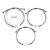 3 Pcs Three Sisters Stainless Steel Heart Bracelet Handmade Matching Heart Distance Heart-to-Heart Sister Card Bracelets