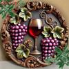 Metal Tin Sign Vintage Wine Grape Leaves Wall Art Home Garden Decor