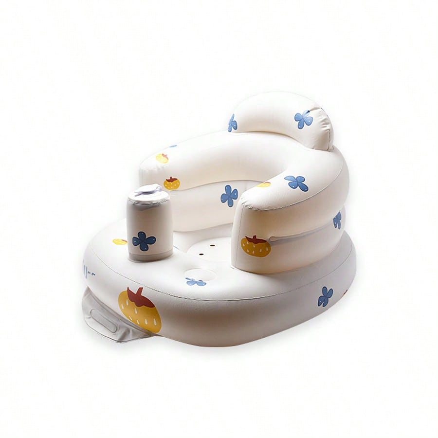 1pc Inflatable Baby Sofa Chair With Dining Table, Portable Folding Baby Learning Seat With Built-In Air Pump