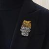 Vintage Owl Tassel Brooch: Men's European & American Coat Accessory