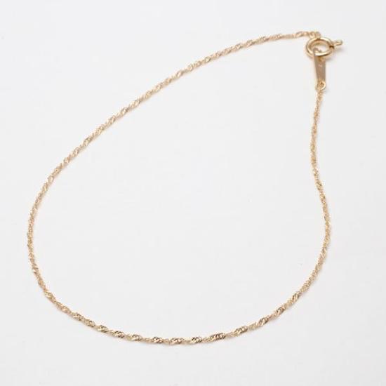 18K Gold Bracelet Screw Chain K18 Gold 18cm 0.4g