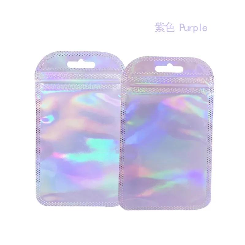 50pcs Holographic Bags Mylar Bags Resealable Bag Foil Pouch Party Favor Bag Coffee Storage for Jewelry Small Business Packaging