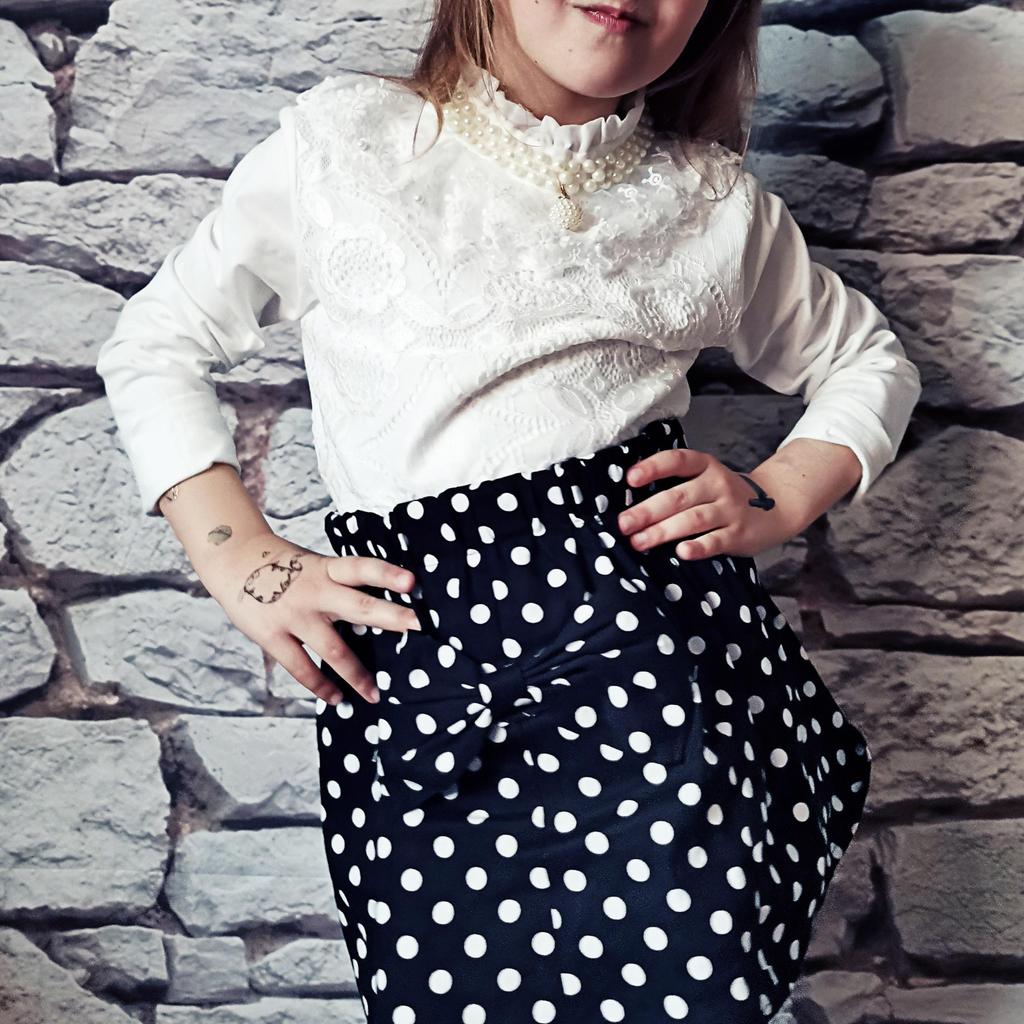 Girls Blouse Shirts 3Color 80-165 Baby Teenager School Girl Tops Cotton Lace Long Sleeve Kids Shirt Children Clothes