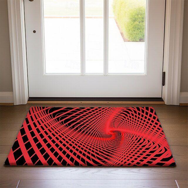 Blue Neon Grid Printed Carpet Abstract Geometric Printed Door Mat Living Room Bedroom Entrance Decoration Floor Mat