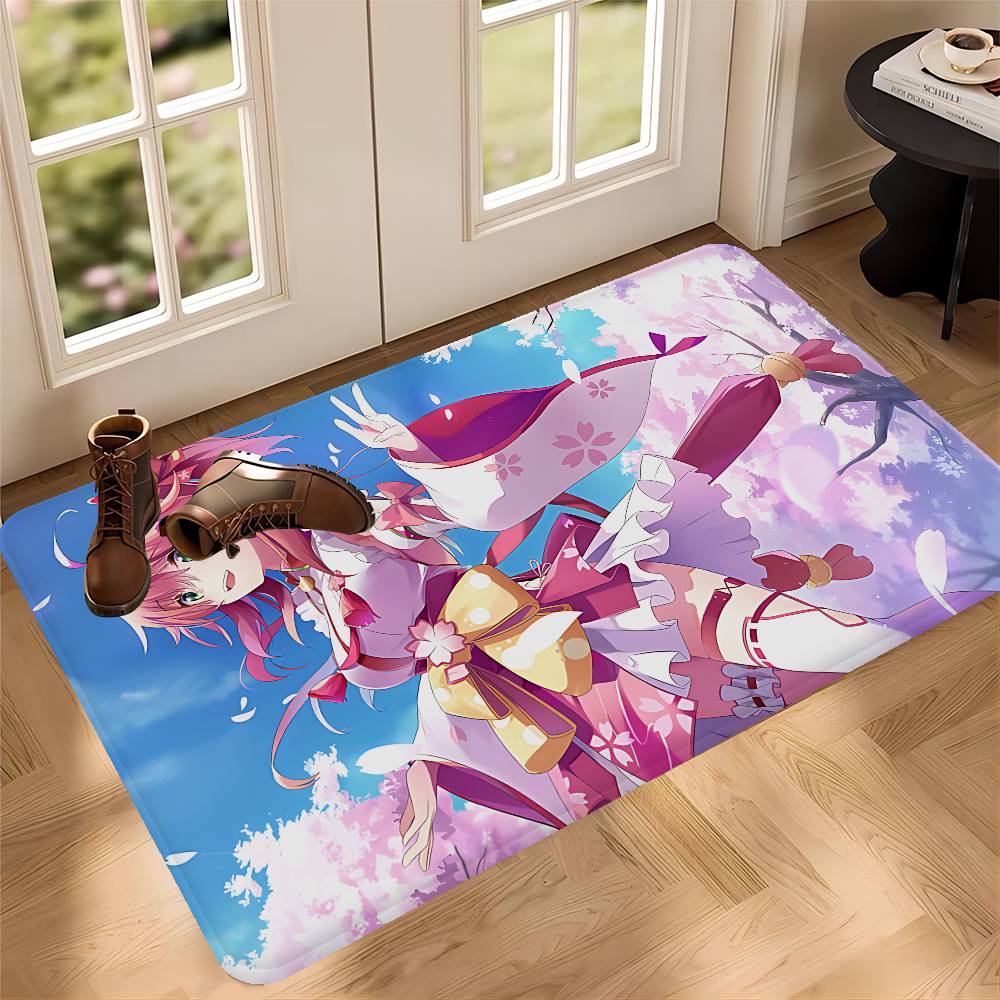 Hololive Sakura M-miko Bath Mat Kids Room Bedroom Decoration Balcony Anti-Slip Doormat Living Room Alfombra