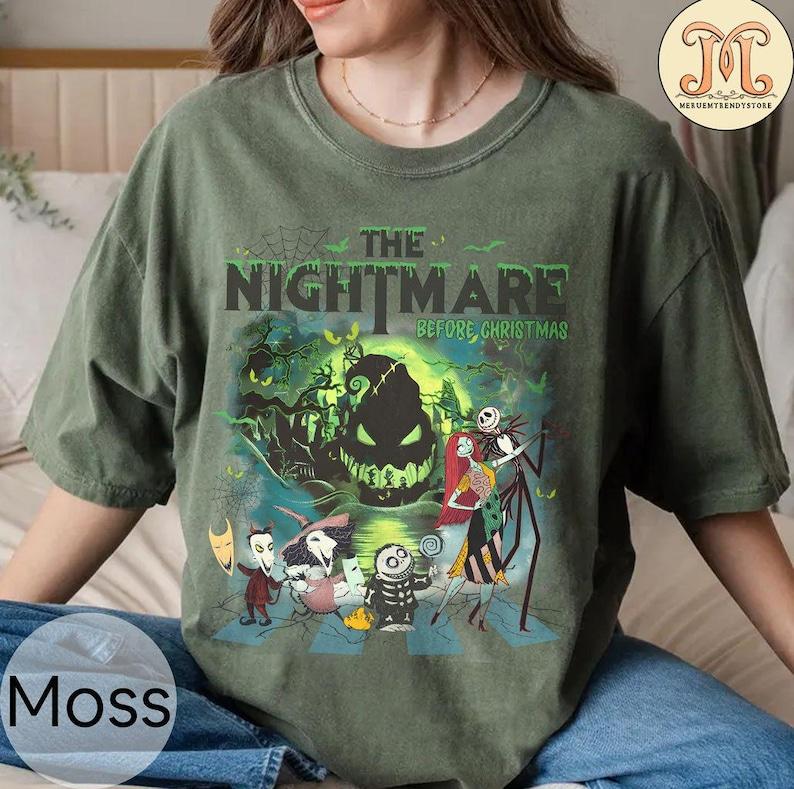 

The Nightmare Before Christmas Shirt Jack and Sally Tee Spooky Halloween Disney Shirts Spooky Season t- Shirt Halloween Movie 4XL