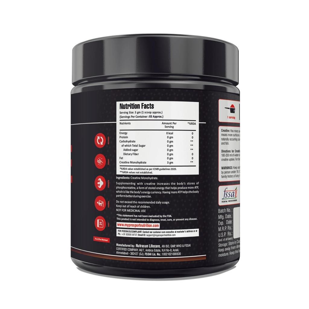 Creatine (250 G), Creatine Pure Micronized, Mypro Sport Nutrition