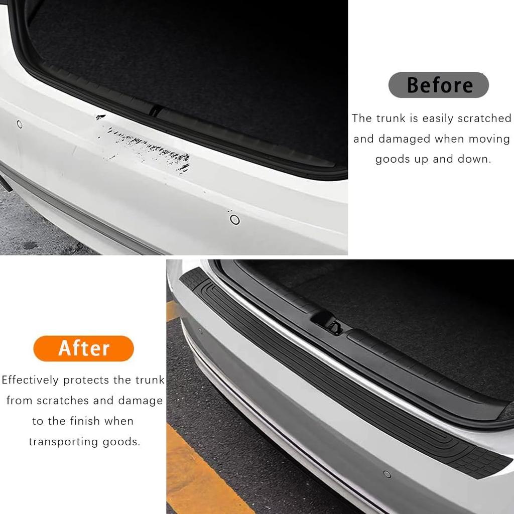 Car Rear Bumper Protector,Car Trunk Protection Strip,Rear Bumper Protector Guard Rubber,Universal Anti-Scratch Trunk Bumper Guard,for Most Car