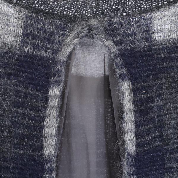 ICB Mohair Blend Check Pattern Long Sleeve Knit S Black Sweater Women Used