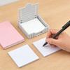 Dispensador de Notas com Modelo Organizador de Notas Portátil e Dispensador de Adesivos Caixa de Armazenamento de Mesa Compacta para Blocos de Notas de 3x3 Polegadas Material de Escritório Presente